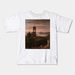 The Vesper Hymn by Thomas Cole Kids T-Shirt